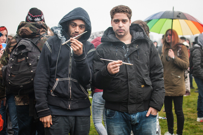 This Year’s 4/20 Smoke Out in Hyde Park Was Very Wet