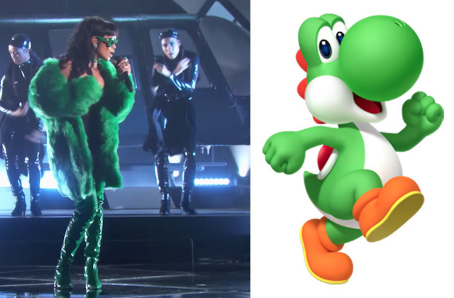 Abbiamo capito tutto! Rihanna si sta vestendo come i personaggi di Mario Party
