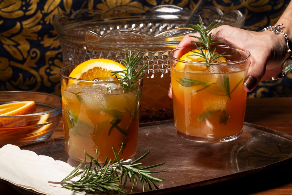 Whiskey, Cider, and Rosemary Punch Recipe