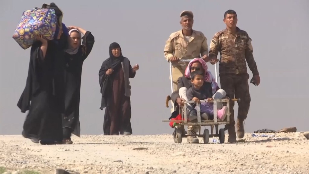 Iraqi civilians are fleeing western Mosul in droves as the military closes in