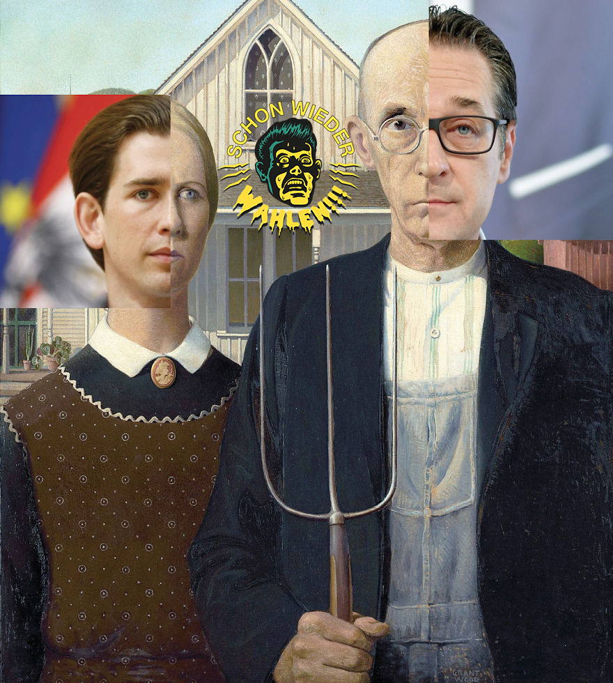 Eine Künstlerin macht Mash-ups aus österreichischer Politik und klassischen Gemälden