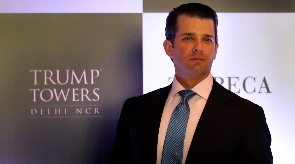 Don Jr., who is NOT involved in his dad’s administration, is in India talking foreign policy