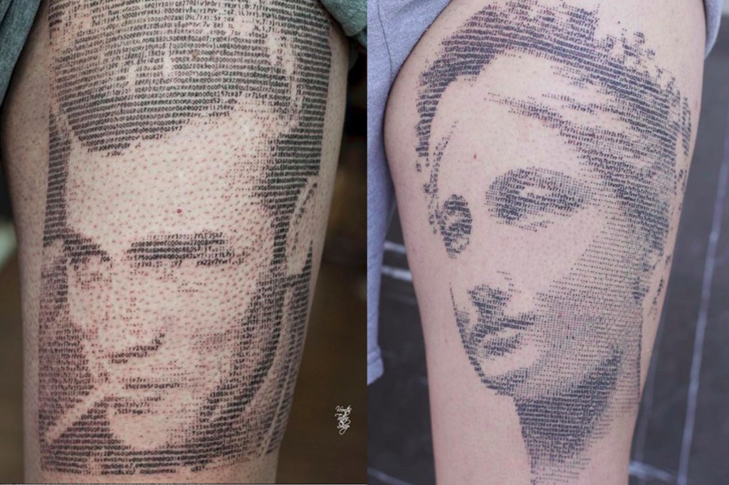 Conheça o tatuador que cria retratos realistas incríveis em ASCII