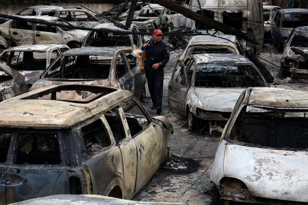 Photos of the Destruction Caused By Wildfires in the Greek Town of Rafina