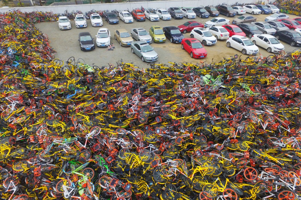 This Drone Footage Captures China’s Massive Bikeshare Graveyards