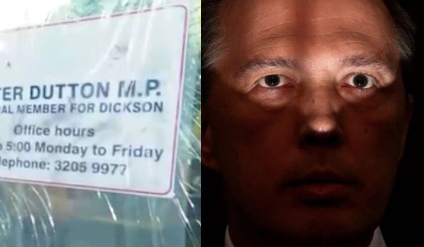 Someone Bricked Peter Dutton’s Brisbane Office