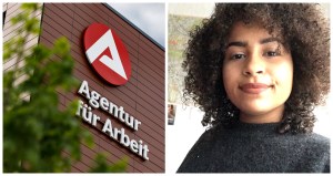 Bild Agentur für Arbeit und Selfie einer Frau