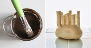 Links: verven met kaumera. Rechts: keramiek van urine.