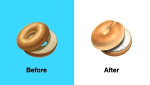 bagel emoji before and after change