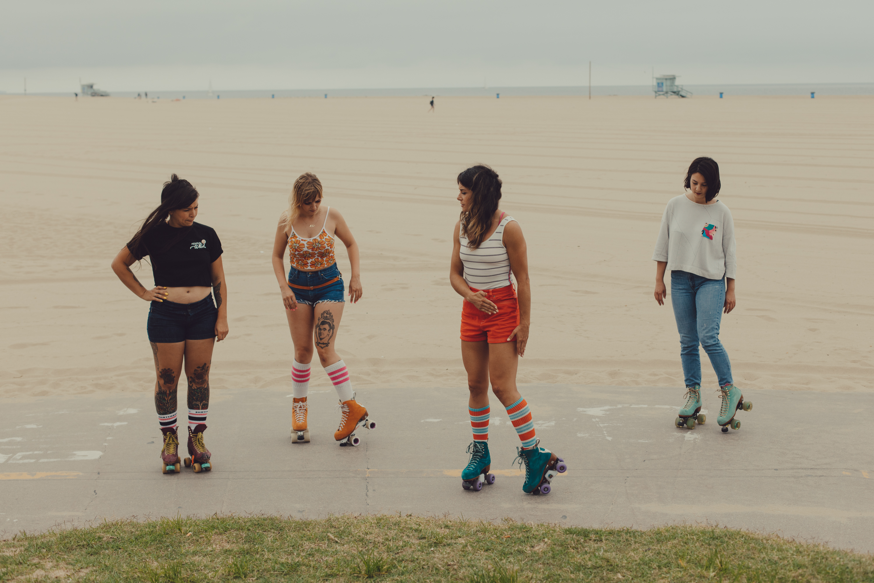 Trying to dance with the Moxi Skate Girl.