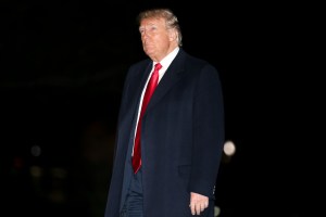 Donald Trump standing on the White House lawn