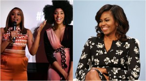 Phoebe Robinson, Jessica Williams, and former First Lady Michelle Obama
