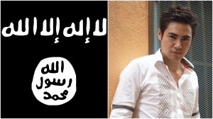 Islamic State flagnext to picture of Amir Millson