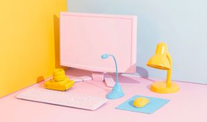 colorful office desk
