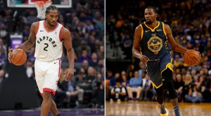 All-Stars Kawhi Leonard and Kevin Durant will meet in a potential NBA Finals preview between the Raptors and Warriors.