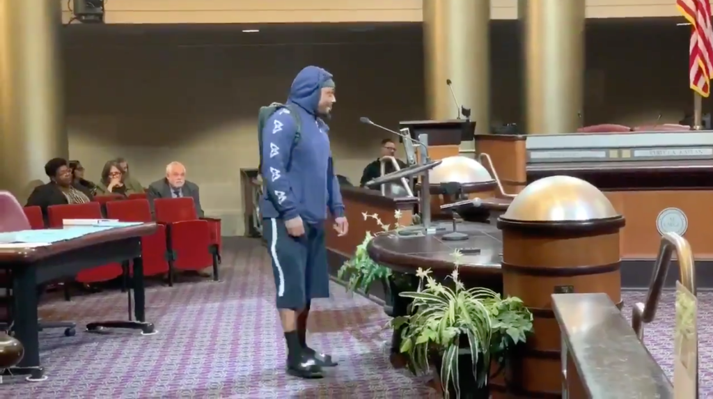 Marshawn Lynch at Oakland City Hall.
