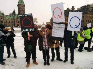 Qanon supporters in Ottawa.