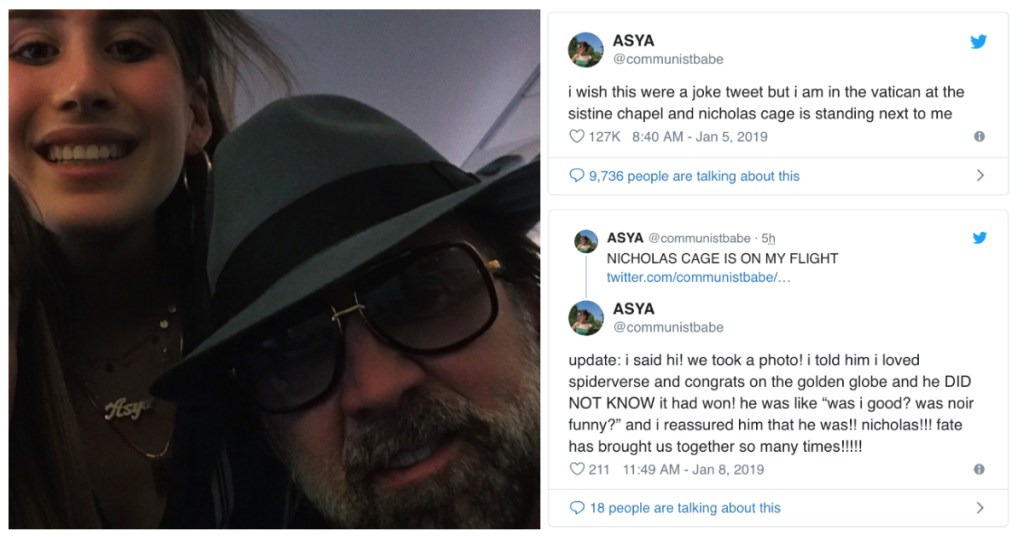 Esta mujer conoció a Nicolas Cage en Italia y su encuentro se ha hecho viral