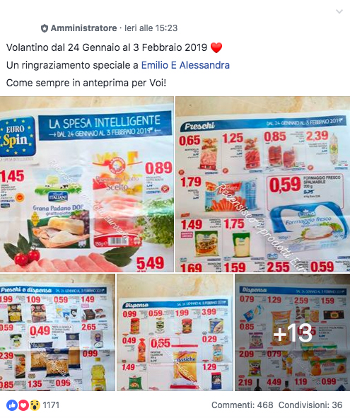 Volantini supermercati: Gruppi recensione supermercati su Facebook