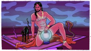 David Bloom als Wahrsager für Sexual Fortune Telling auf Teppich