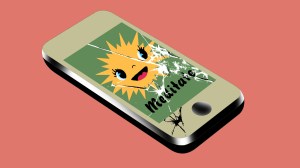 polomljeni telefon sa aplikacijom za meditaciju