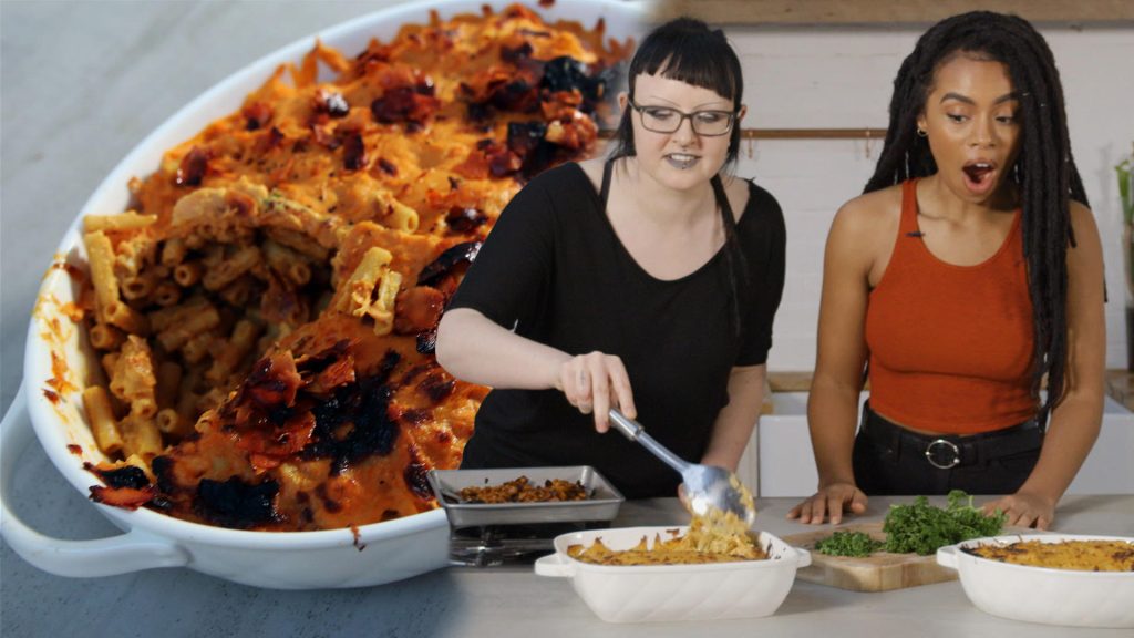 Video: Veganes Mac’n’Cheese mit “Speckstückchen”