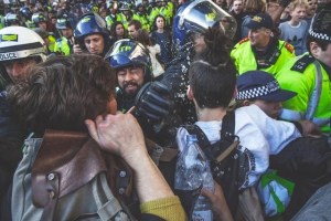 from the 'Fuck The Tories' protest, 2015