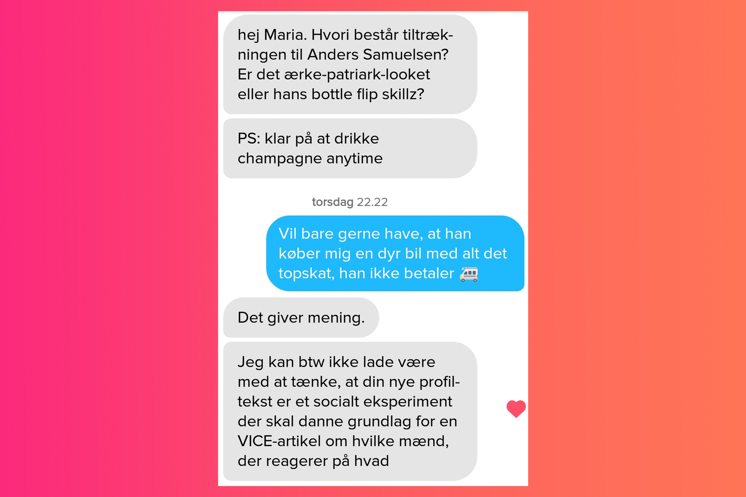 Screenshot fra Tinder, Enhedslisten profil