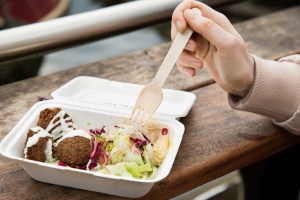 takeout falafel styrofoam