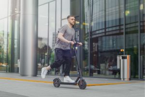 Man on a scooter