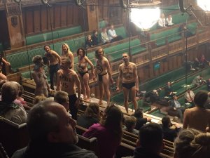 Protesters Get Semi-Nude in Parliament for Climate Change