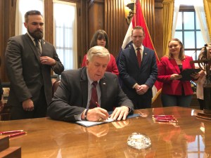 Abortion will be outlawed after eight weeks of pregnancy in Missouri.