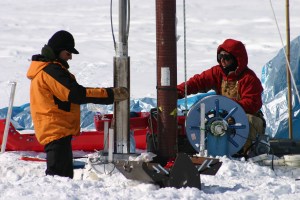​Drilling for ice cores in Greenland. Image: Joseph McConnell