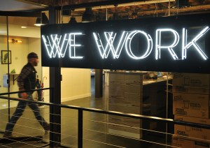 A photo of a WeWork sign.
