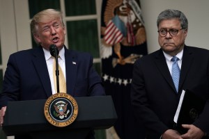 Trump and William Barr in July 2019