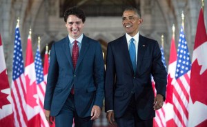 Former President Barack Obama and Liberal Leader Justin Trudeau