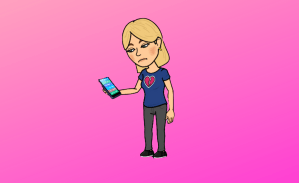 Bitmoji patah hati melihat ponsel