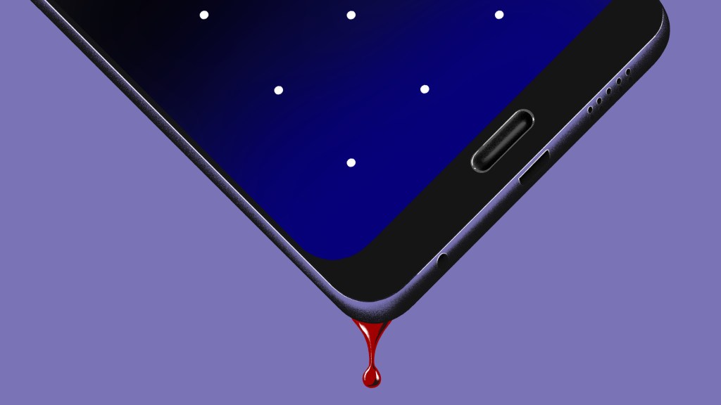 Phone with blood