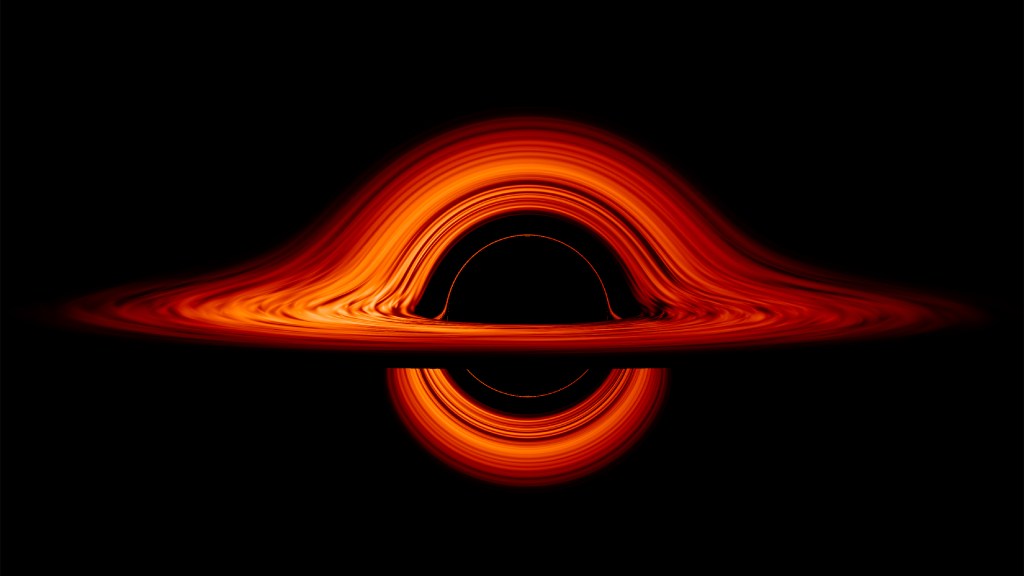 A visualization of a black hole. Image: NASA Goddard Space Flight Center/Jeremy Schnittman​