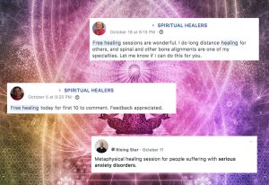 Free long-distance healing communities are growing on Facebook.