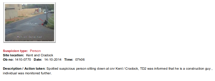 iSentry report screenshot