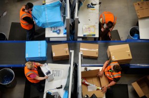 ​An Amazon distribution centre in Swansea, Wales