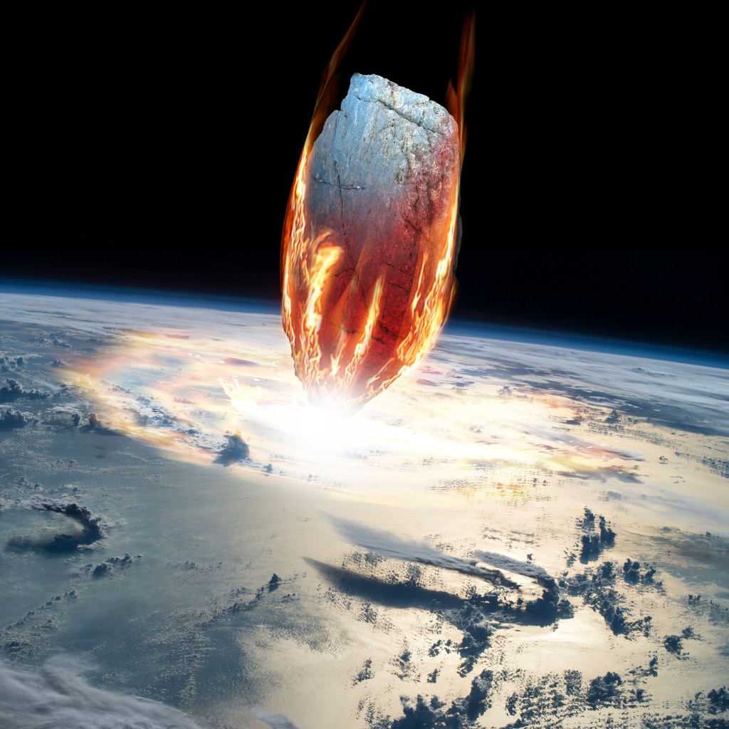 ​Concept art of asteroid impact. Image: Marc Ward/Stocktrek Images