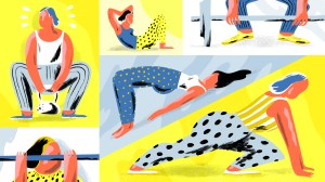 illustration of women doing various workout moves