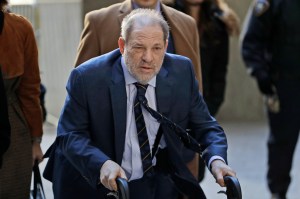 Harvey Weinstein arrives at a Manhattan courthouse for his rape trial in New York, Friday, Feb. 14, 2020. (AP Photo/Seth Wenig)​