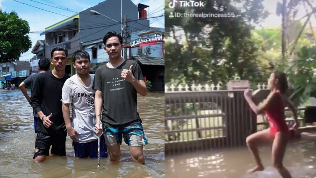 These Indonesian TikTokers Won’t Let Jakarta’s Floods Get in the Way of Fun