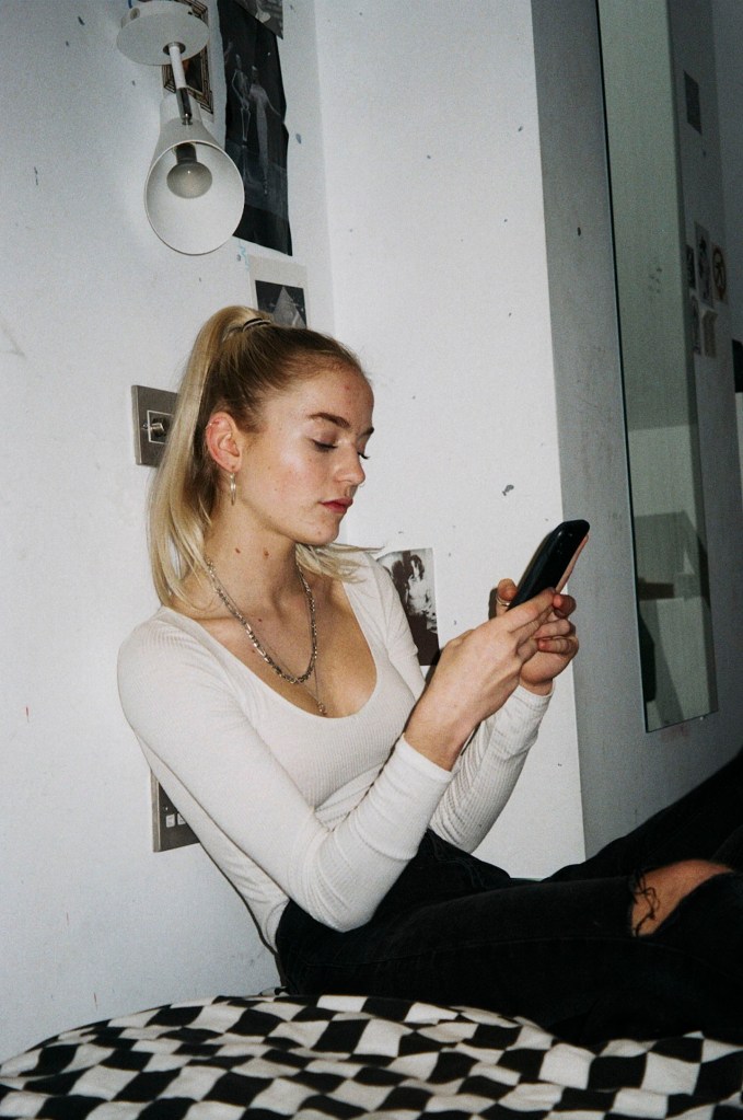 Girl holding a phone