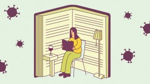 een persoon leest een boek