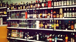 liquor store shelves booze alcohol