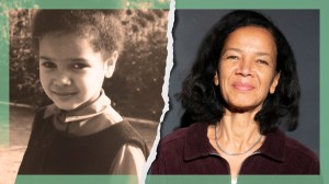 Links sehen wir die Filmemacherin als Kind, rechts als Erwachsene auf einem Festival; sie hatte als Schwarzes Kind Weiße Eltern